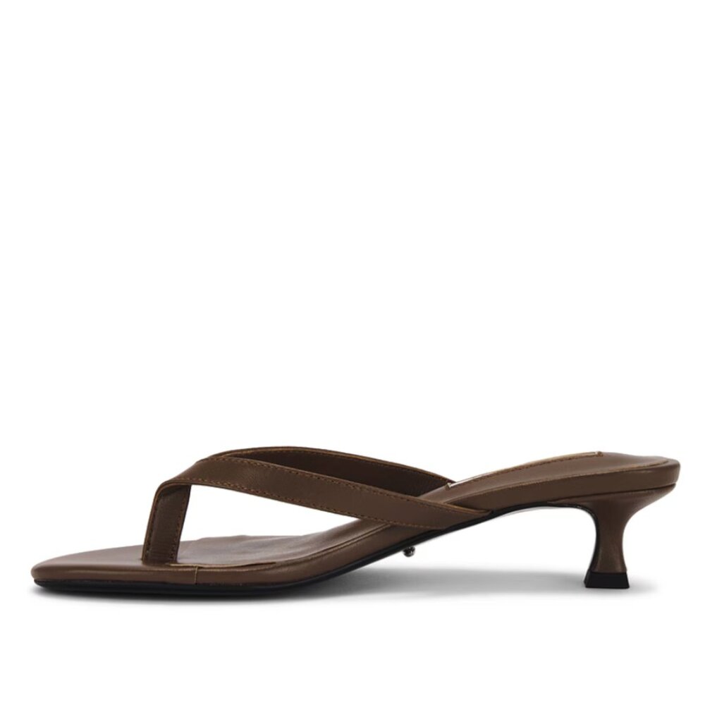 Tony Bianco Pluto Sandal Liqueur Brown Heeled Flip Flops Thong Heels 5.5 / 35.5 - Picture 4 of 12